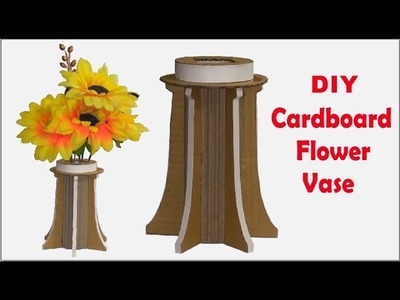 Cardboard flowers vase | how to make a vase from waste cardboard
