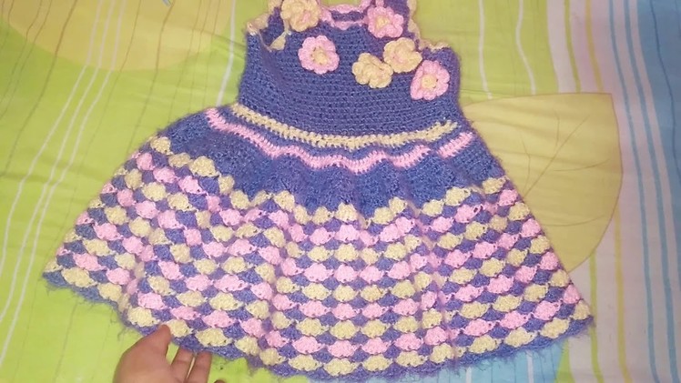Crochet and knitting frocks design for 1 to 3 years baby girls.