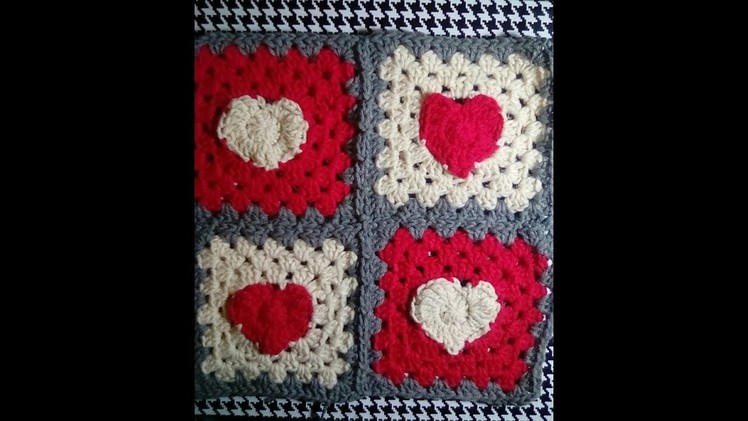 Crochet Continuous Join for Heart Granny Square Pattern