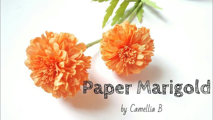 D.I.Y: How to make paper Marigold from crepe paper- Easy and Fast