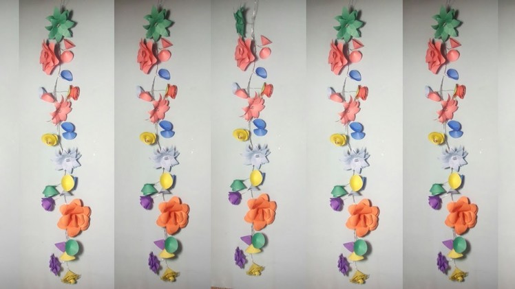 DIY Crafts : How to make a very easy wall mate at home with colour paper with simple wire