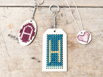 DIY : Embroidery pendants by Søstrene Grene