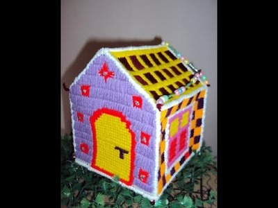 DIY: How to make Plastic Canvas House |Plastic canvas projects |woolen house