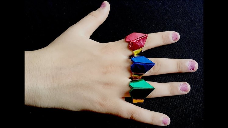 DIY, How To Make Shiny Paper Rings | کاردستی، ساخت انگشتر های جلا دار کاغذی