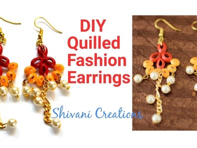 DIY Quilled Fashion Earrings. How to make Quilling Earrings. Paper Jhumka