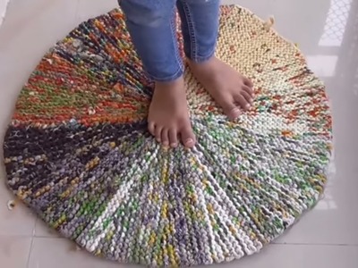 Handmade Doormat Make At Home || How to Make Doormat From Waste Saree.cloths