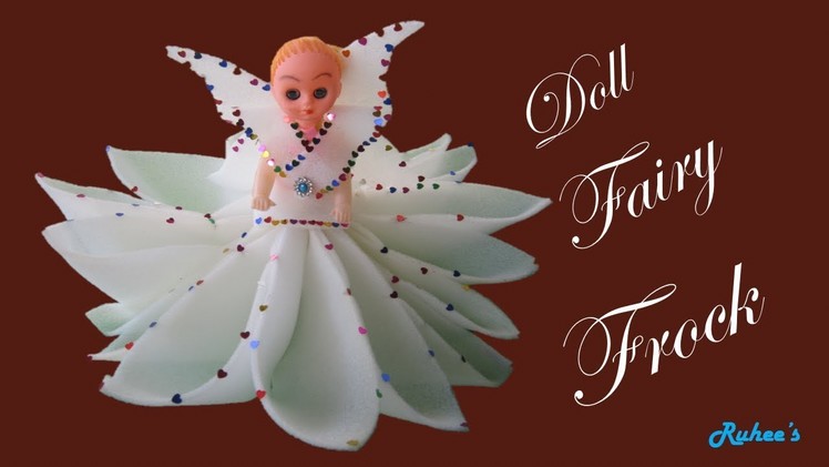 HM Make doll fairy frock with foam ||How to make doll dress with foam