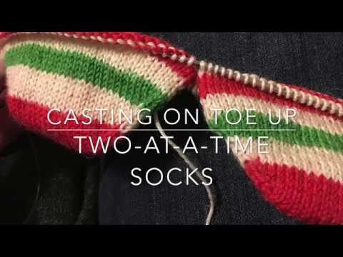 How to cast on two-at-a-time, toe up socks