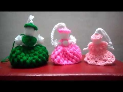 How to crochet dress yarn doll, part 2.
