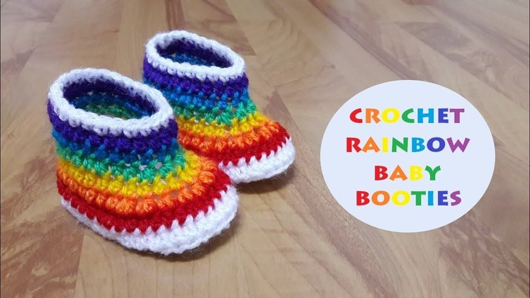 How to crochet rainbow baby booties? | !Crochet!