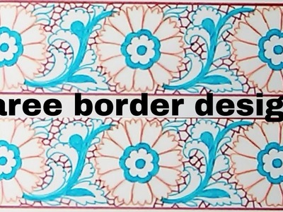 How to draw embroidery designs || saree border design drawing || border designs patterns