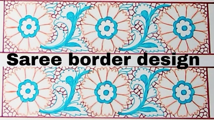 How to draw embroidery designs || saree border design drawing || border designs patterns