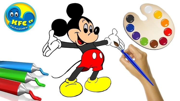 How To Draw Mickey Mouse || Drawing And Coloring For Kids || Color Page Learning For Children