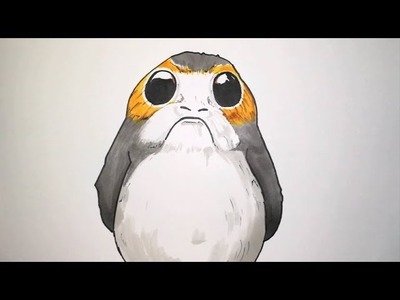 How To Draw Porg From Star Wars The Last Jedi Step By Step
