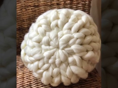 How to Hand Knit Merino Wool Pillow for under $10 in less than 15 min. Real Time