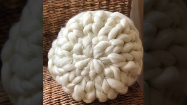 How to Hand Knit Merino Wool Pillow for under $10 in less than 15 min. Real Time