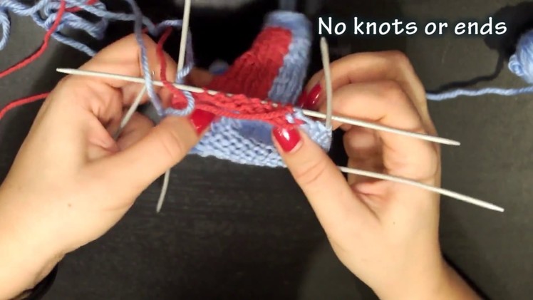 How to knit vertical lines in rounds
