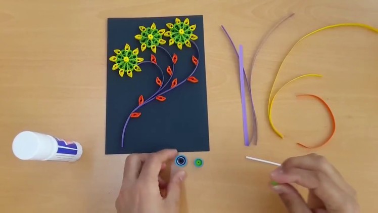 How to make a Greeting Quilling Card - DIY Paper Crafts - Birthday Gift Card Ideas # 41