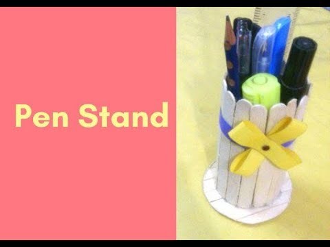 How to make a nice Pen Stand with ice cream sticks | DIY K Craft