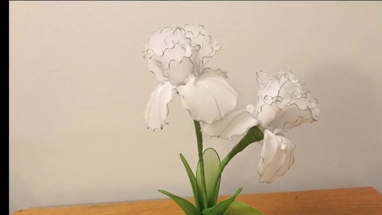How to make a nylon stocking flowers - Iris