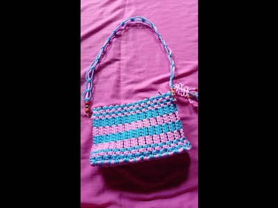 How to make beautiful pink macrame purse. 