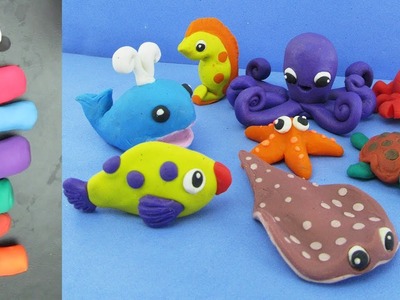 How To Make Clay Sea Animals + Learning The Names Of Sea Animals | Clay Modeling Projects