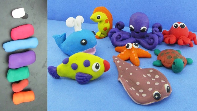 How To Make Clay Sea Animals + Learning The Names Of Sea Animals | Clay Modeling Projects