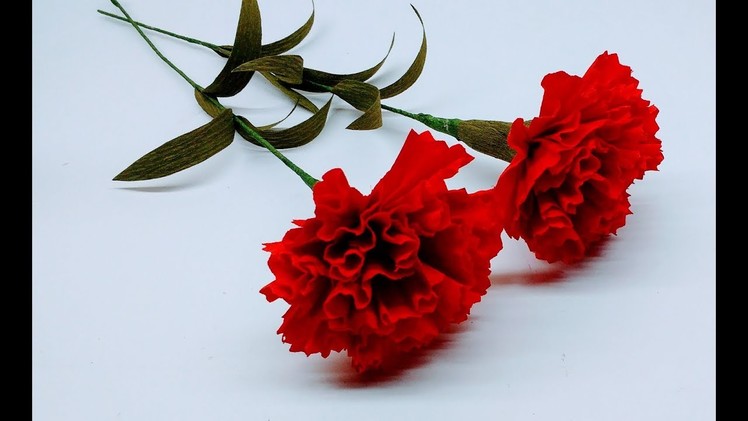 How to make Crepe Paper Flowers Red Carnations (flower # 236)