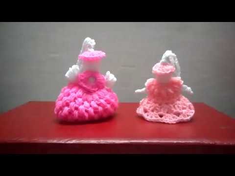 How to make crochet dress yarn doll,part 1