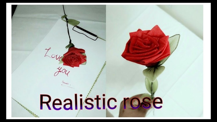 How to make realistic and easy rose with cloth(organdy) ||Fine Art Life