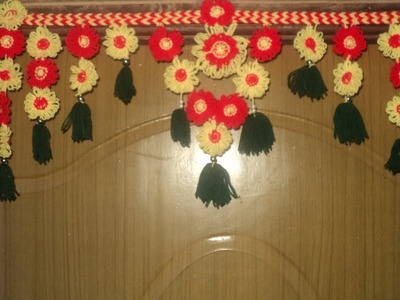 How to Make Toran for Door Hangings at Home | DIY Woolen Flowers Toran