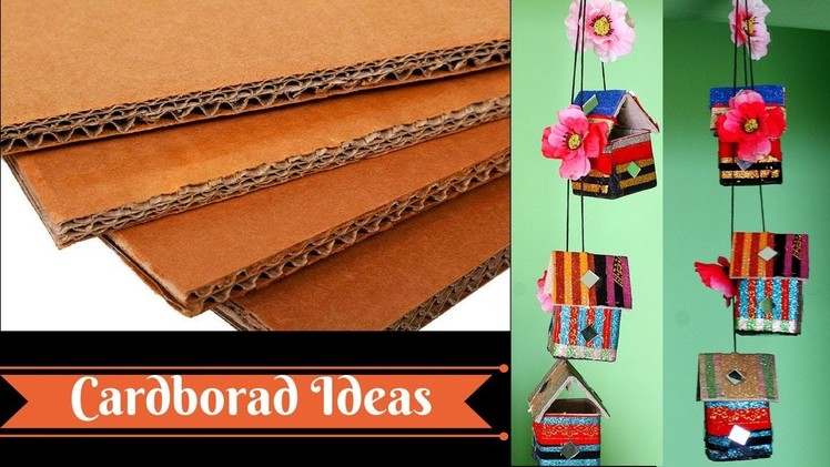 How to make wall hangings with waste material - Home decor with cardboard - Waste material craft