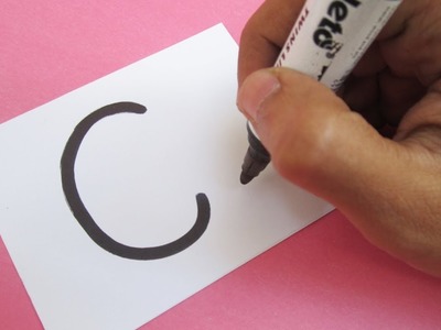 How to turn Letter "C" into a Cartoon BABY CHICK ! Fun with Alphabets Drawing for kids