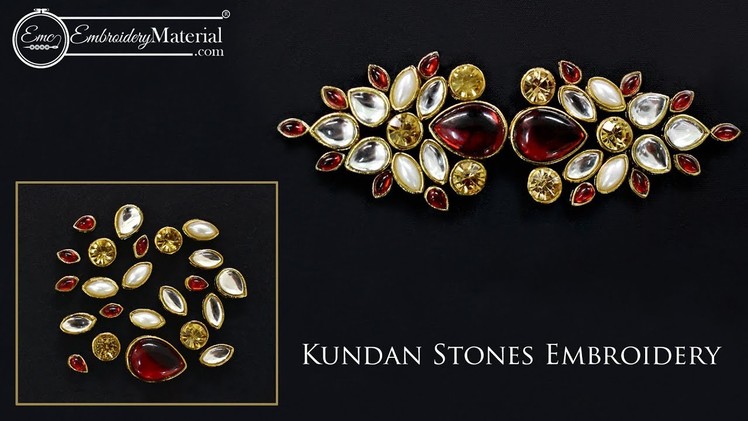 Learn how to do Kundan Stones Embroidery Work with the help of Aari Needle
