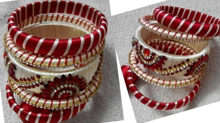 Making silk thread designer bangles.how to make beautiful silk thread bangles