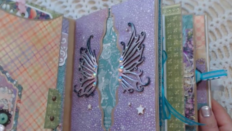 Scrapbook Mini Album Using Graphic 45 Fairy Dust and ReneaBouquets