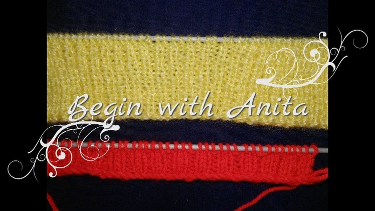Tutorial 17- Basic border knitting for beginners.how to CAST ON.2x1 rib border.1x1 rib border.DIY