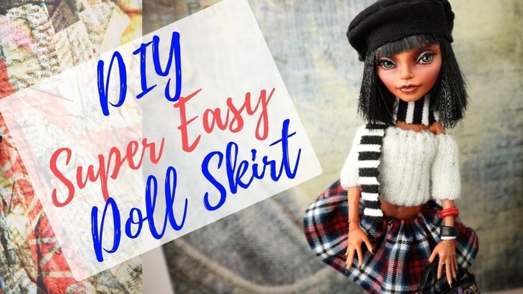 VERY EASY DOLL SKIRT IN 3 MINUTES. How To Make Clothes for Monster High, Barbie, Bratz Dolls