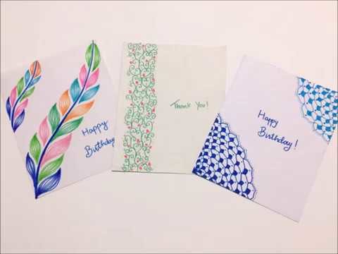 3 simple and beautiful greeting cards using only paper and pen