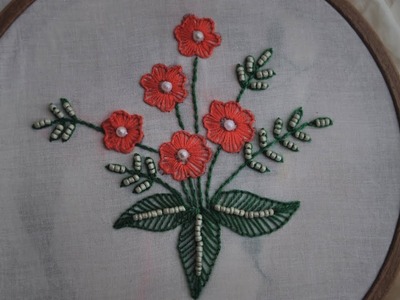 Button hole stich with beats work hand embroidery designs