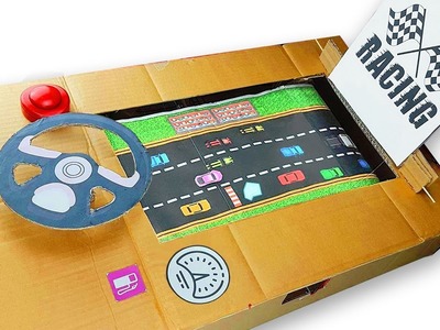 DIY Car Racing Game Console from Cardboard! How To Make Car Racing Desktop Game at Home!