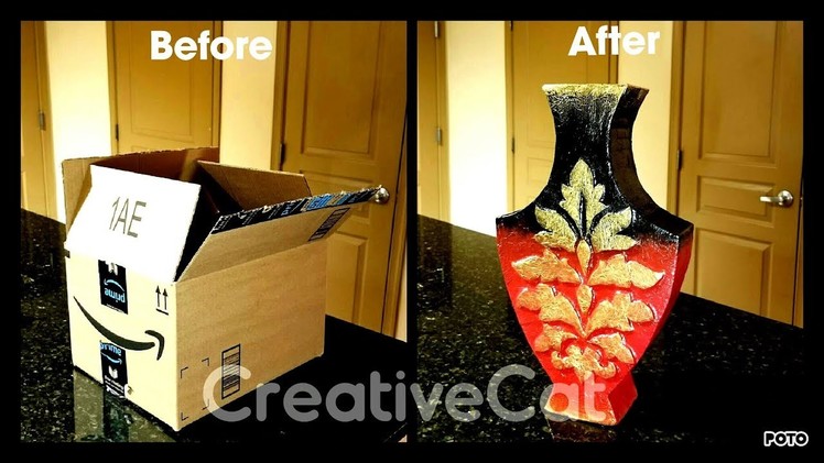 DIY Cardboard Vase by Creative Cat