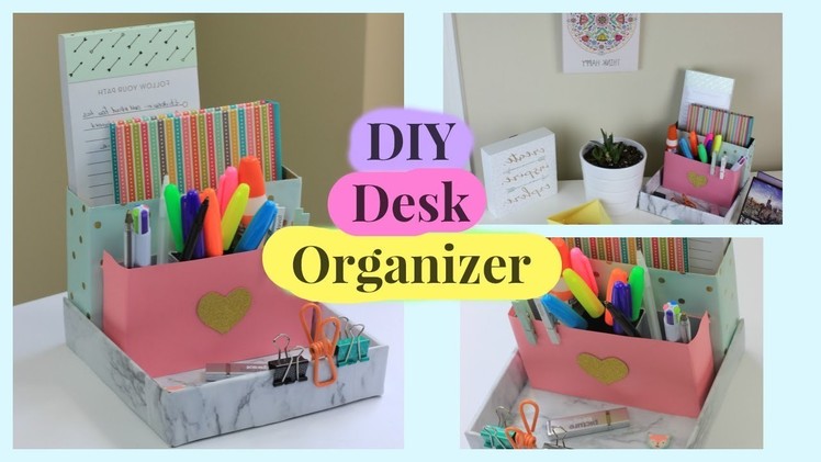 DIY Desktop Organizer - Cardboard - Back to school | Room Decor - How to