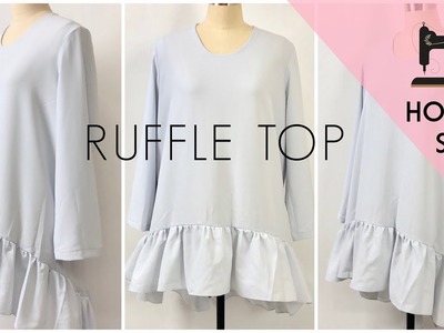 DIY Easy Ruffled Top. Ruffle Dress. How to Sew