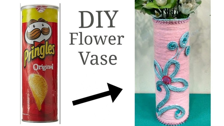 DIY Flower Vase || Best out of Pringles box|| Room Decor ||