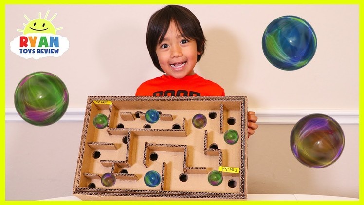 DIY Homemade Marble Labyrinth Maze Board Game from cardboard