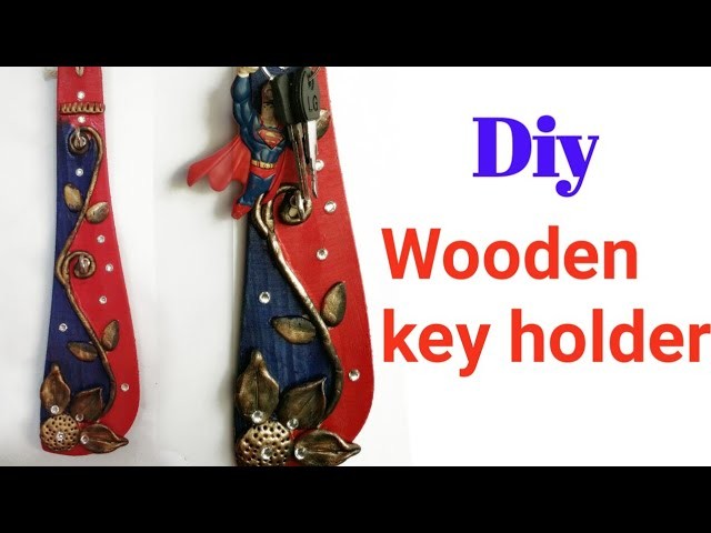 Diy.key holder craft.best out of waste wooden spoon craft.how to make a beautiful key holder at home
