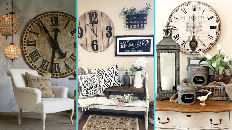 ❤ DIY Rustic Shabby chic style Wall Clock decor Ideas ❤ | Home decor Ideas | Flamingo Mango|