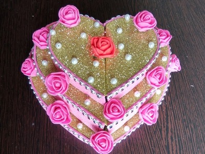 DIY | Valentine's day gift | Heart shaped cake | Pizza box reuse | Best out of waste | Chocolate box
