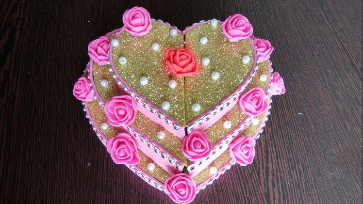 DIY | Valentine's day gift | Heart shaped cake | Pizza box reuse | Best out of waste | Chocolate box